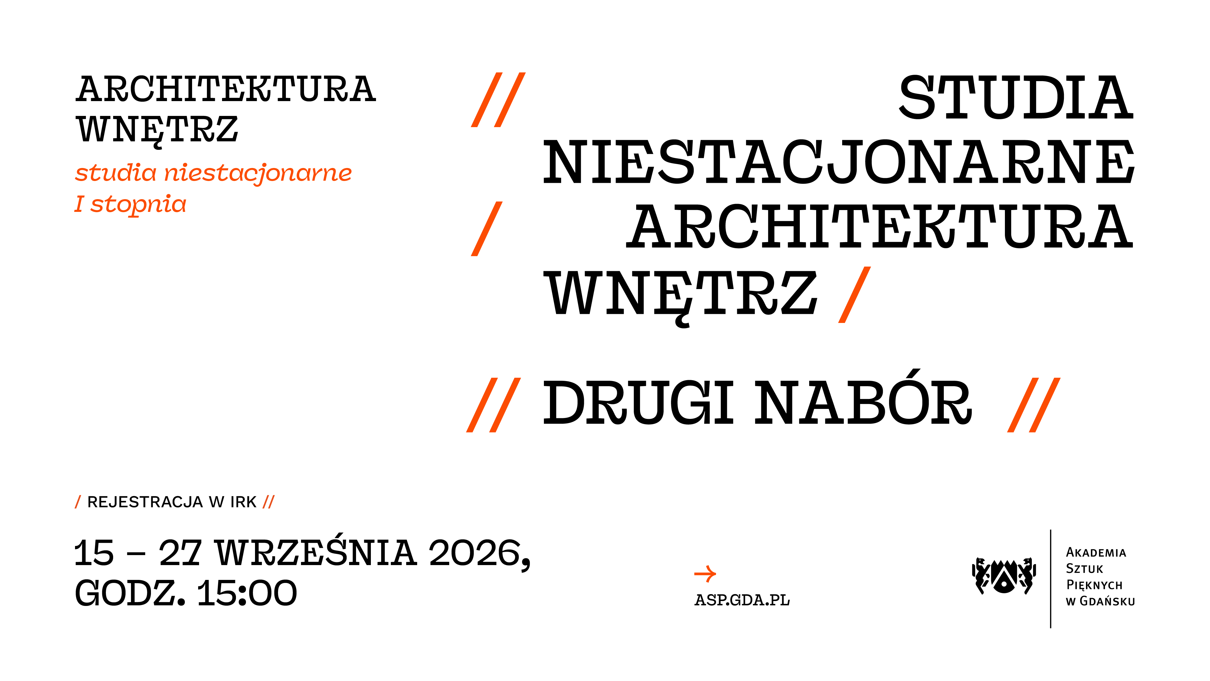 Rekrutacja - niestacjonarne, architektura wnętrz I stopnia